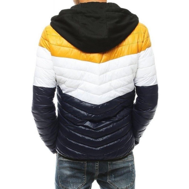 Pánska prešívaná bunda s kapucňou TX3413 - tmavomodrá