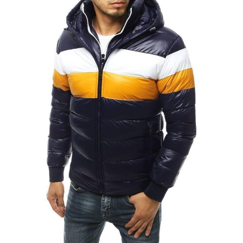 Pánska zimná prešívaná bunda TX3433 - tmavomodrá