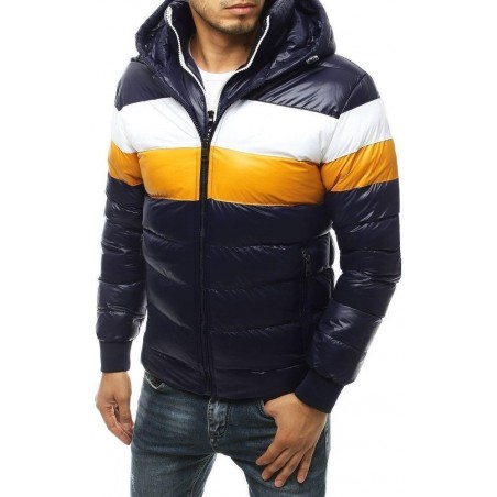 Pánska zimná prešívaná bunda TX3433 - tmavomodrá