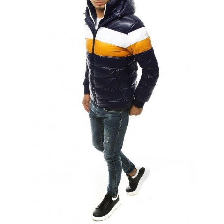 Pánska zimná prešívaná bunda TX3433 - tmavomodrá