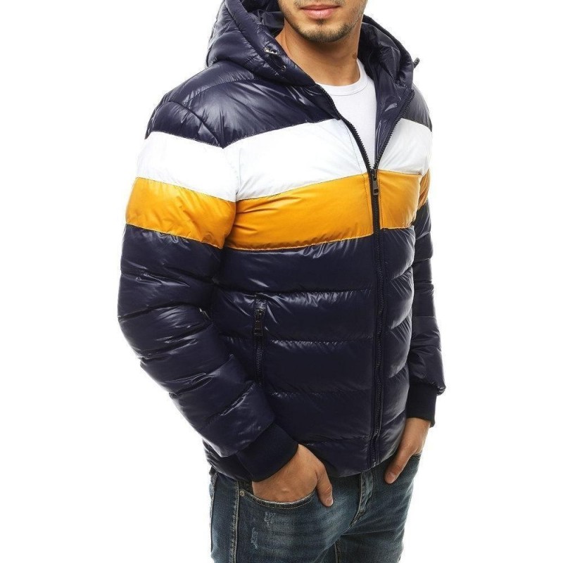 Pánska zimná prešívaná bunda TX3433 - tmavomodrá