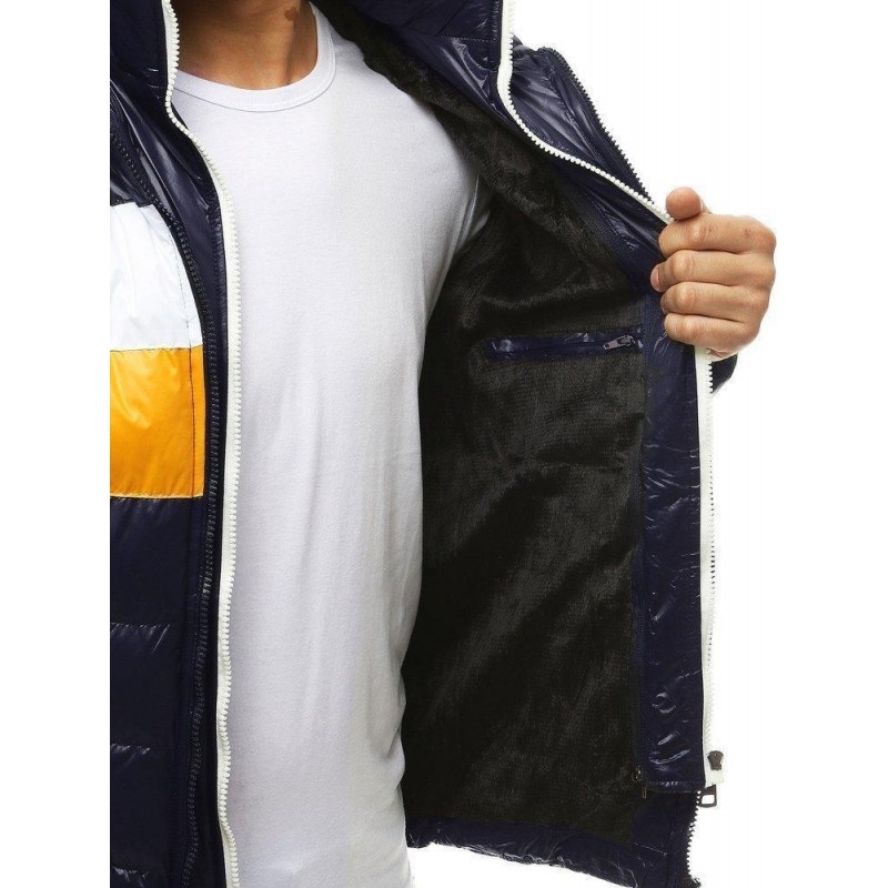 Pánska zimná prešívaná bunda TX3433 - tmavomodrá