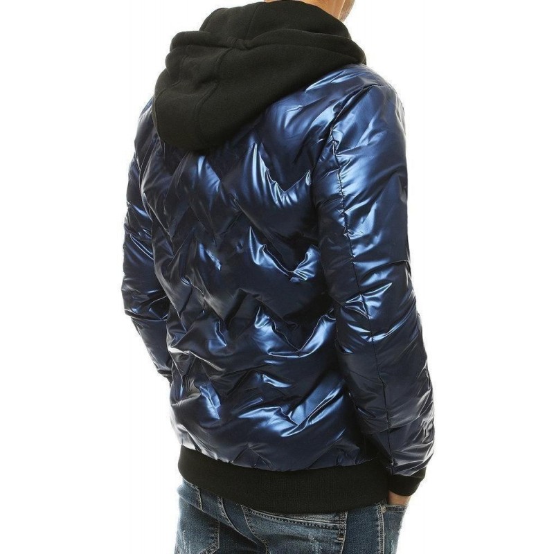 Tmavomodrá pánska prechodná bunda s kapucňou TX3440