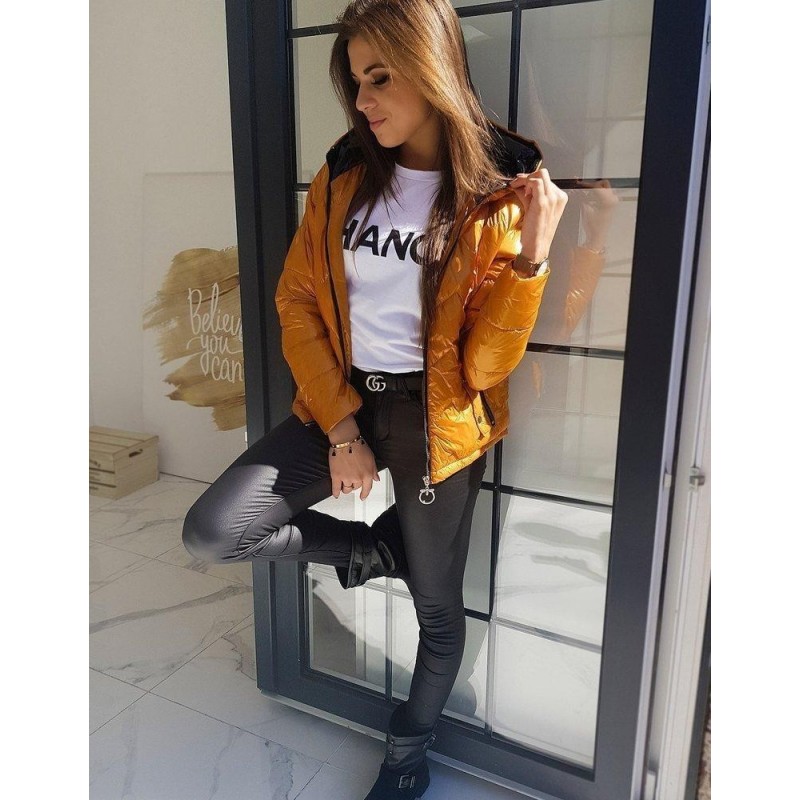 Dámska prešívaná žltá bunda FLENCE TY1407