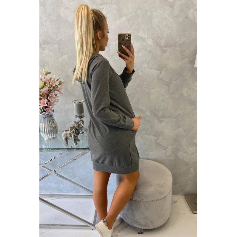 Dámska mikina s kapucňou 8924 - grafitová