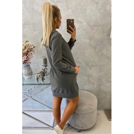 Dámska mikina s kapucňou 8924 - grafitová