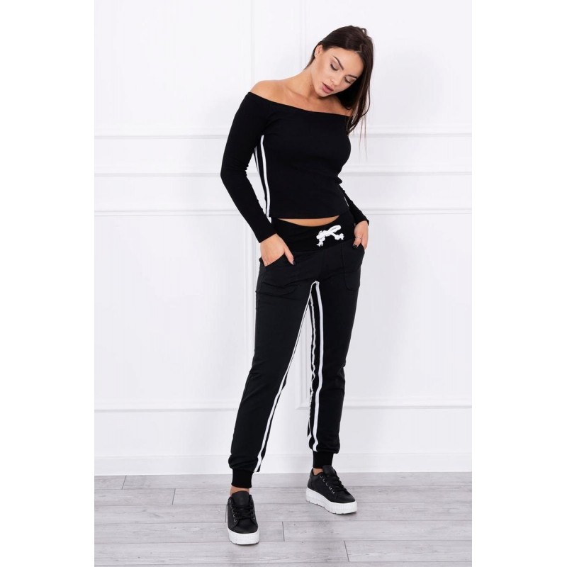 Čierna dámska tepláková súprava 8958