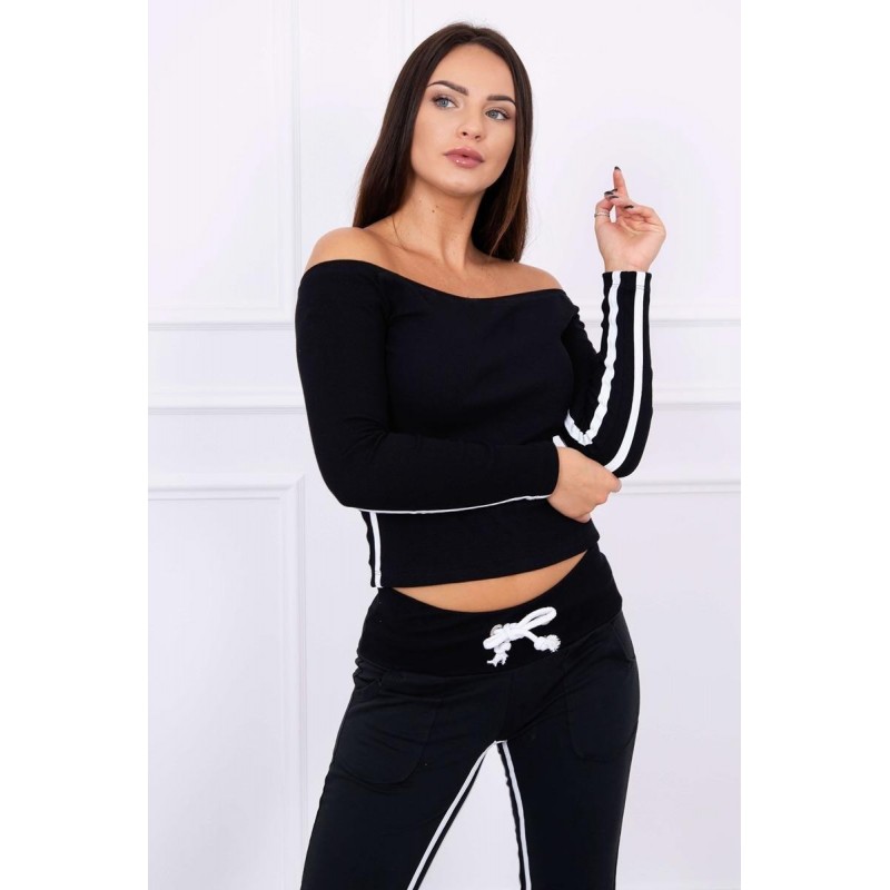 Čierna dámska tepláková súprava 8958