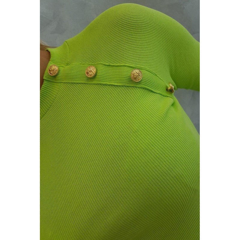 Dámska blúzka s ozdobnými gombíkmi 5197 - zelená