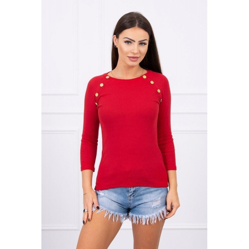 Dámska blúzka s ozdobnými gombíkmi 5197 - bordová