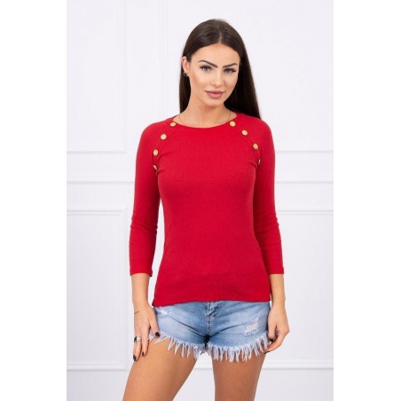 Dámska blúzka s ozdobnými gombíkmi 5197 - bordová