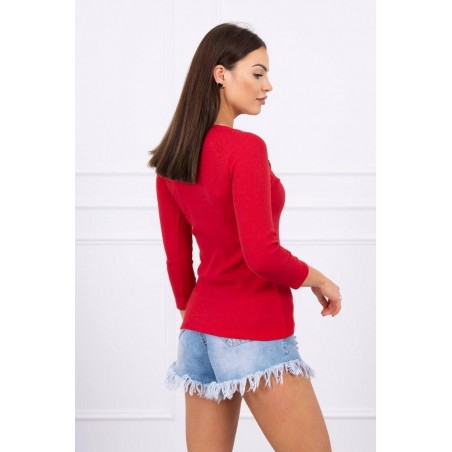 Dámska blúzka s ozdobnými gombíkmi 5197 - bordová