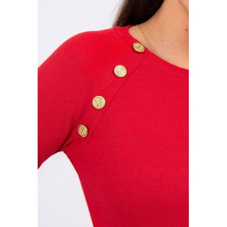 Dámska blúzka s ozdobnými gombíkmi 5197 - bordová