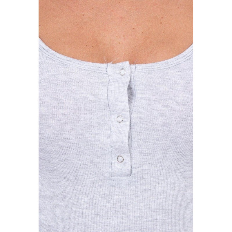 Dámske šaty s výstrihom 8975 - svetlosivé