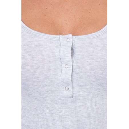 Dámske šaty s výstrihom 8975 - svetlosivé