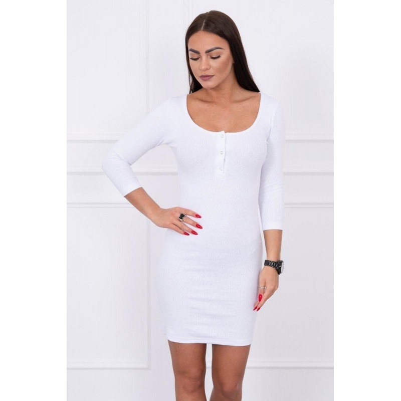 Dámske šaty s výstrihom 8975 - biele