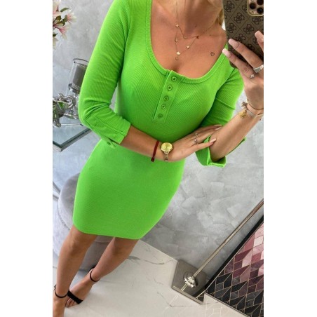 Dámske zelené šaty s výstrihom 8972