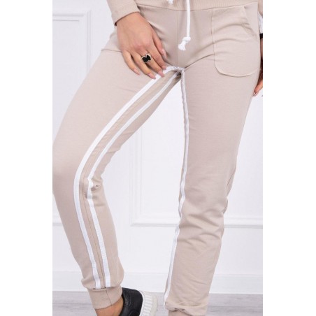 Béžovo-biela dámska tepláková súprava 8958