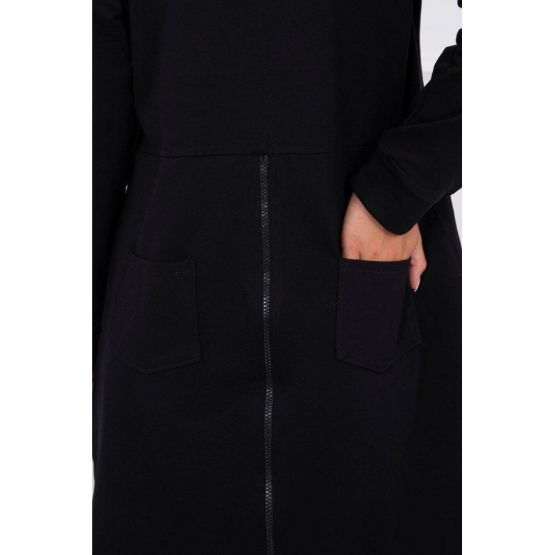 Dámska mikina so zipsom vzadu 8997 - čierna