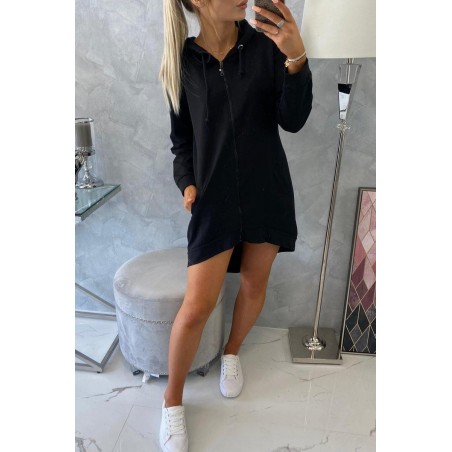 Dámska mikina so zipsom vzadu 8997 - čierna