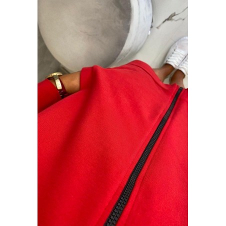 Dámska mikina so zipsom vzadu 8997 - červená