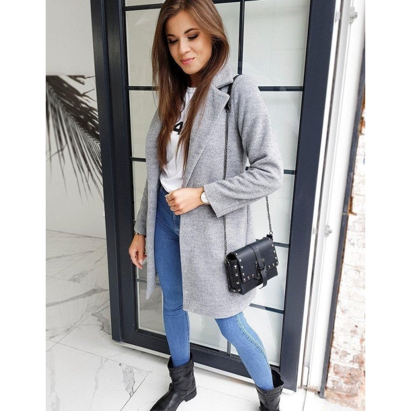 Sivý dámsky kabát MODELLO NY0350
