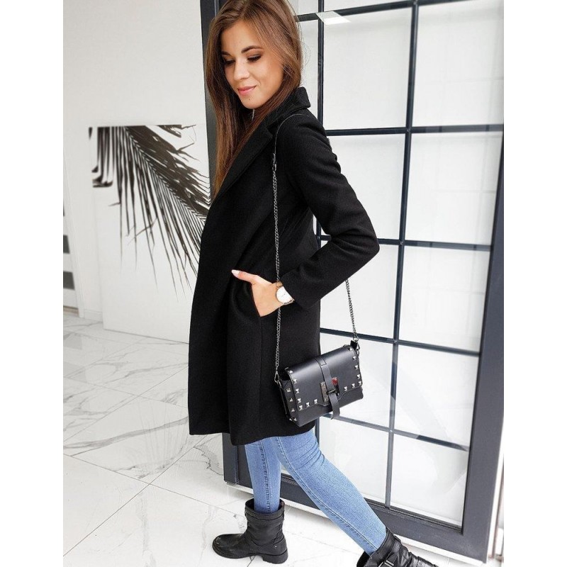 Čierny dámsky kabát MODELLO NY0352
