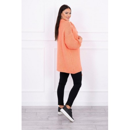 Dámsky kardigán s vrkočom 2019-18 - lososový