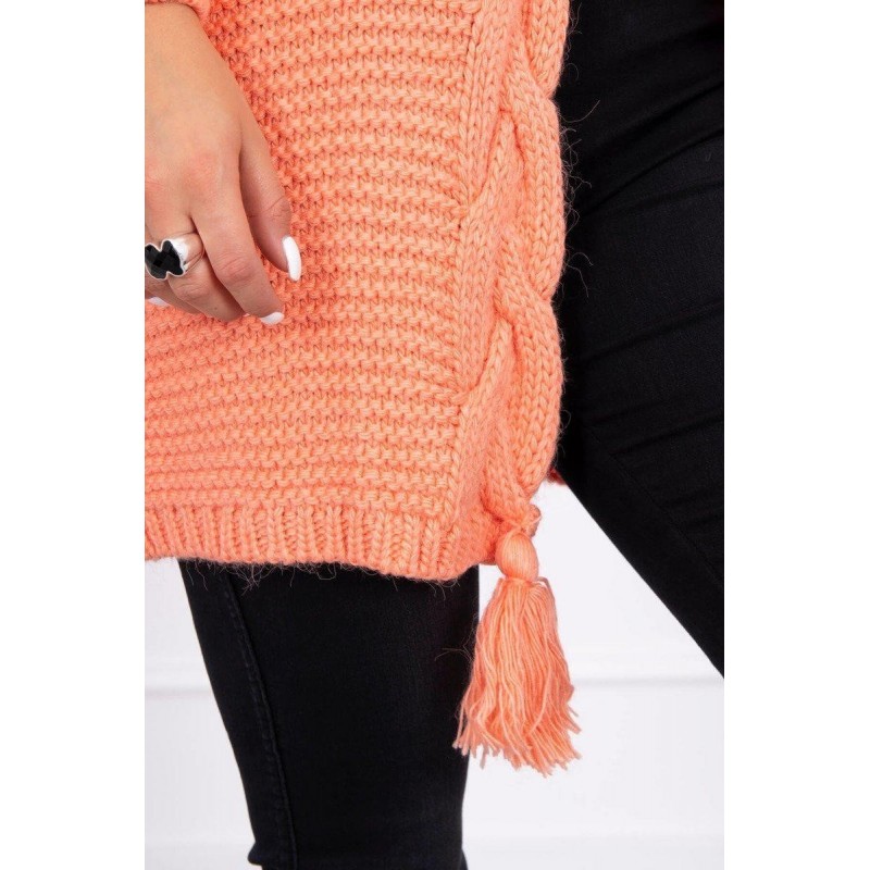Dámsky kardigán s vrkočom 2019-18 - lososový