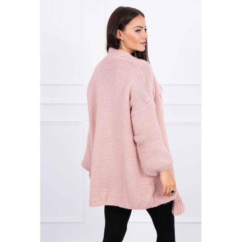 Dámsky kardigán s vrkočom 2019-18 - ružový
