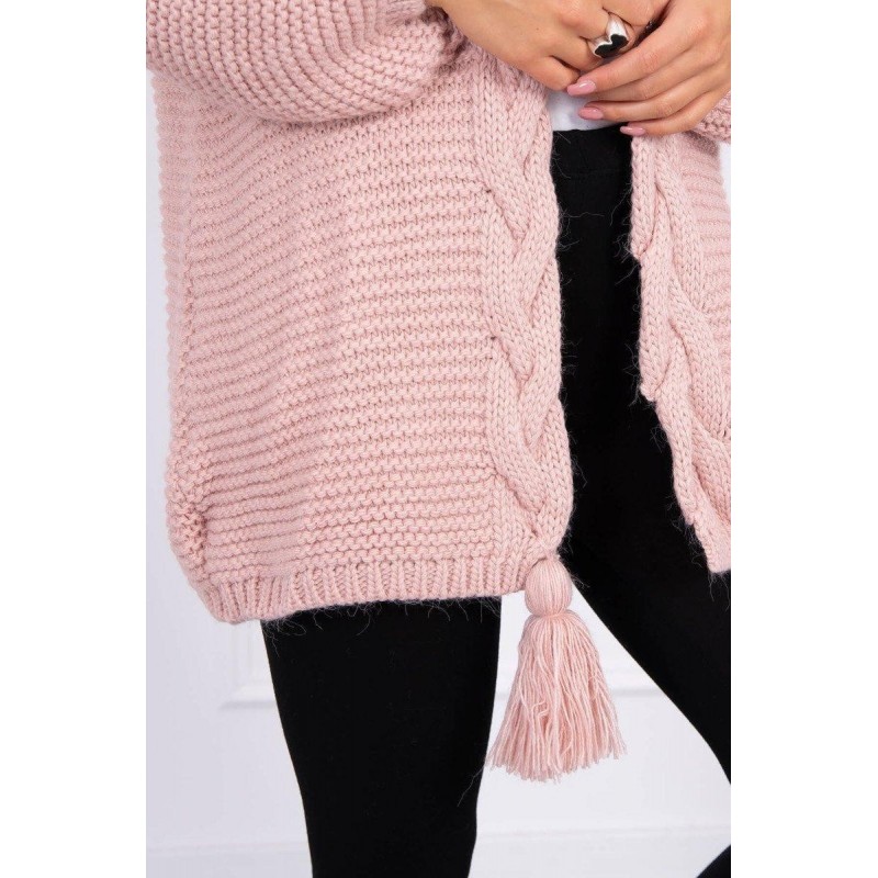 Dámsky kardigán s vrkočom 2019-18 - ružový