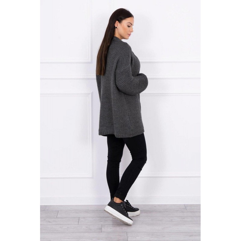 Dámsky kardigán s vrkočom 2019-18 - grafitový