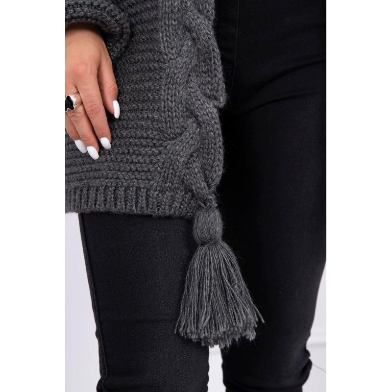 Dámsky kardigán s vrkočom 2019-18 - grafitový