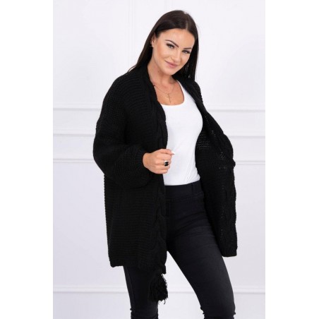Dámsky kardigán s vrkočom 2019-18 - čierny