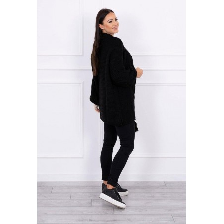 Dámsky kardigán s vrkočom 2019-18 - čierny