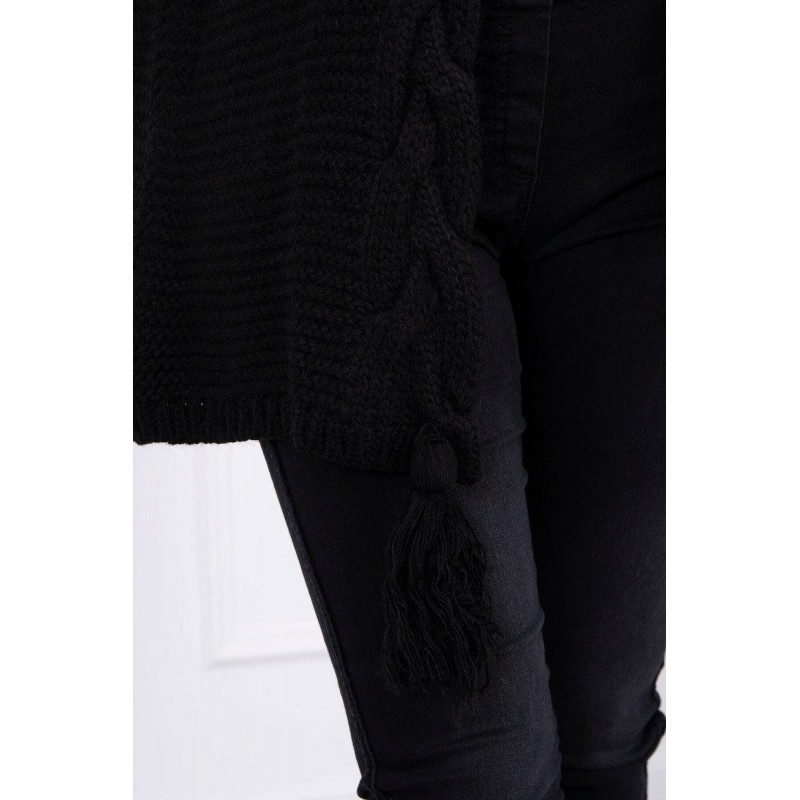 Dámsky kardigán s vrkočom 2019-18 - čierny