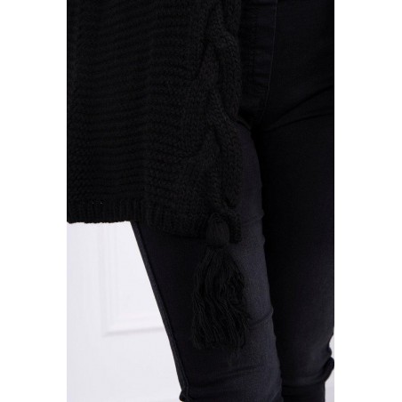 Dámsky kardigán s vrkočom 2019-18 - čierny
