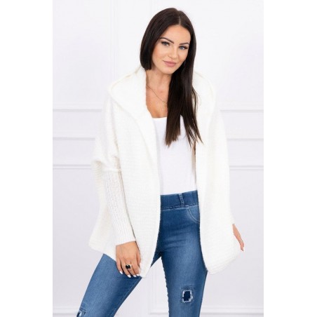 Dámsky kardigán s kapucňou 2019-16 - ecru