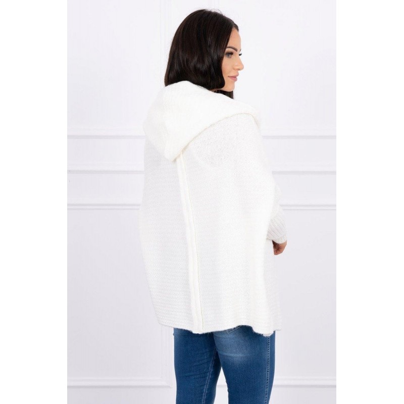 Dámsky kardigán s kapucňou 2019-16 - ecru