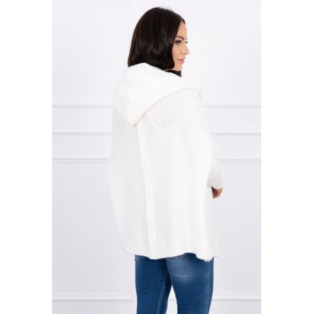 Dámsky kardigán s kapucňou 2019-16 - ecru