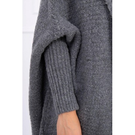 Dámsky kardigán s kapucňou 2019-16 - grafitový