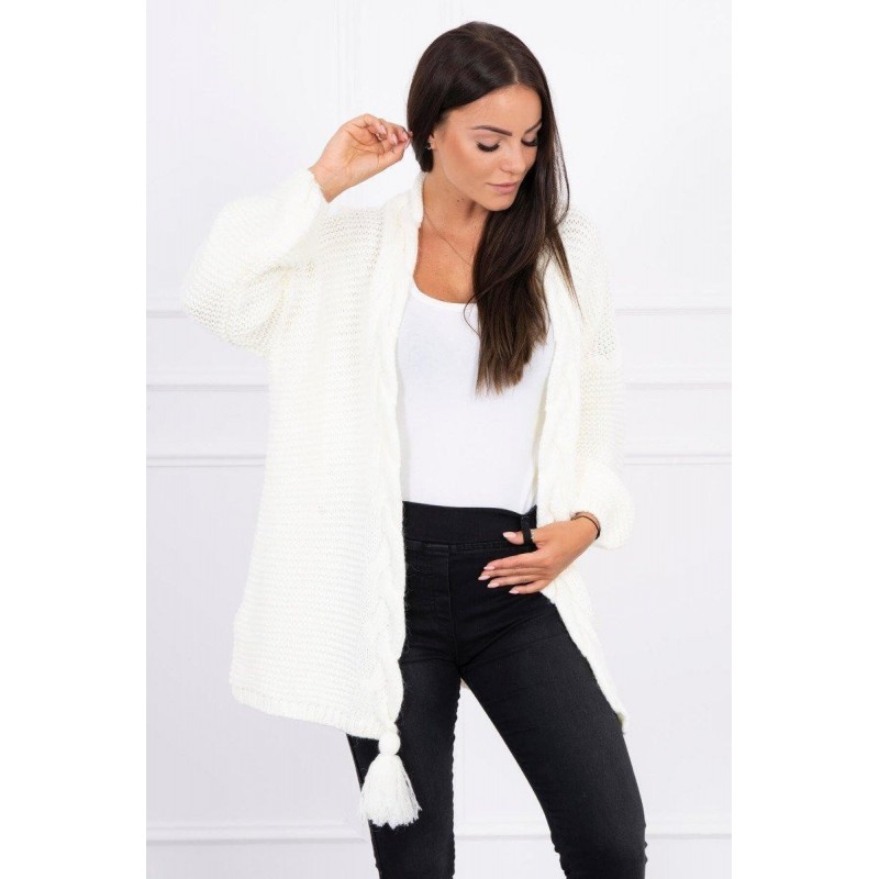 Dámsky kardigán s vrkočom 2019-18 - ecru