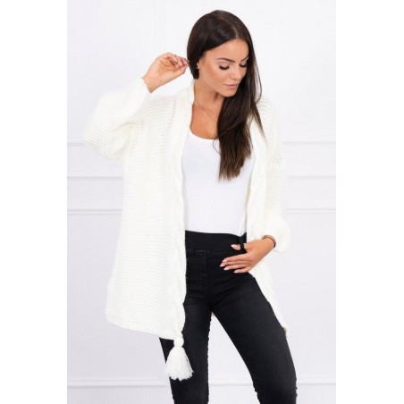 Dámsky kardigán s vrkočom 2019-18 - ecru