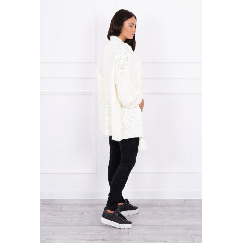 Dámsky kardigán s vrkočom 2019-18 - ecru