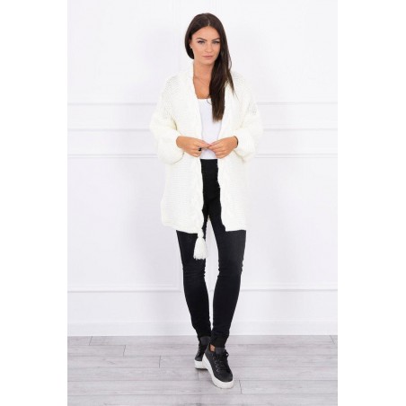 Dámsky kardigán s vrkočom 2019-18 - ecru