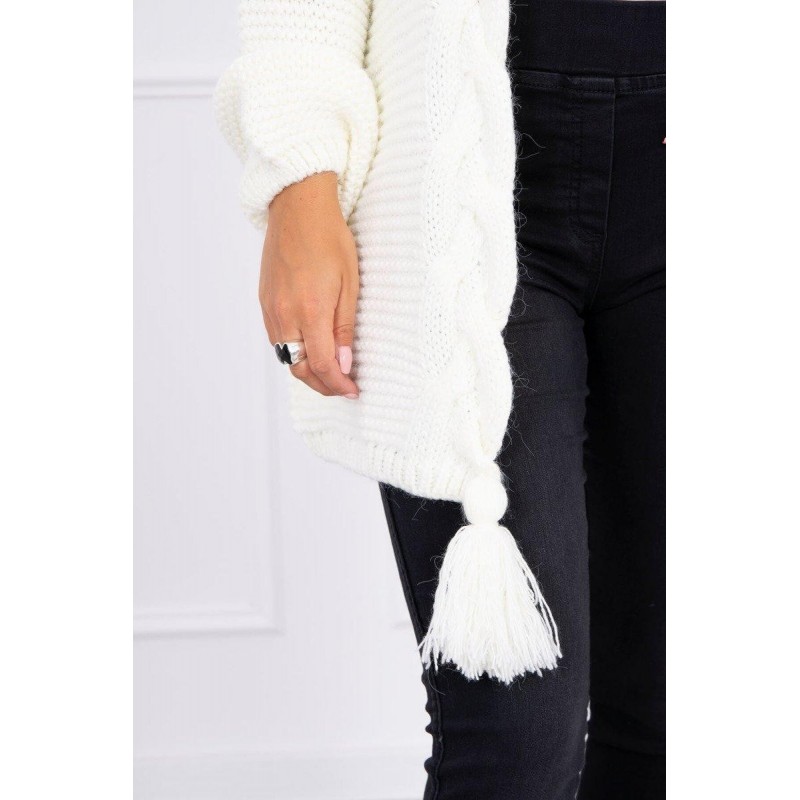 Dámsky kardigán s vrkočom 2019-18 - ecru