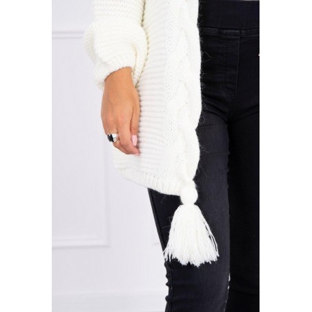 Dámsky kardigán s vrkočom 2019-18 - ecru