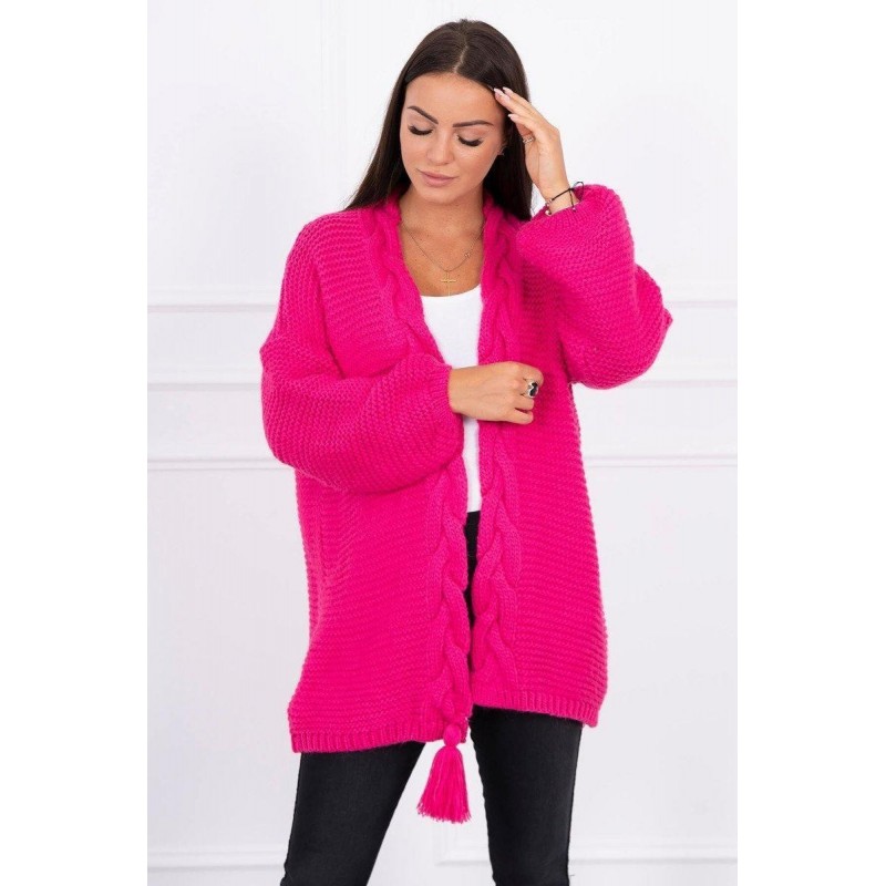 Dámsky kardigán s vrkočom 2019-18 - fuchsiový