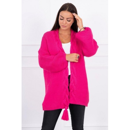 Dámsky kardigán s vrkočom 2019-18 - fuchsiový