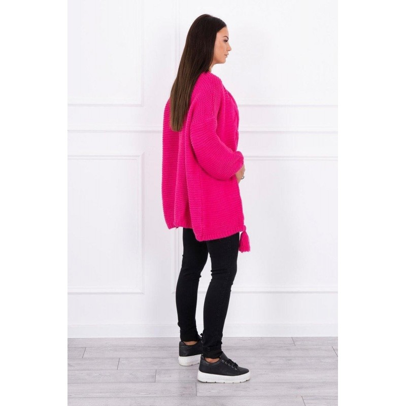 Dámsky kardigán s vrkočom 2019-18 - fuchsiový